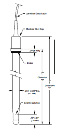 pH Electrode for Continuous Flow-thru Monitoring MS 2113/5