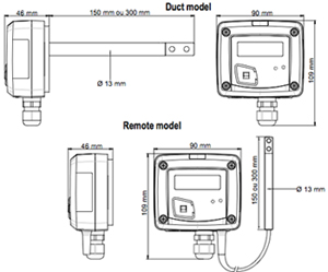 Temperature and Air velocity transmitter DUW 221