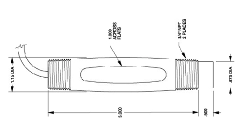 pH Electrode for Continuous Flow-thru Monitoring MS 2113/5